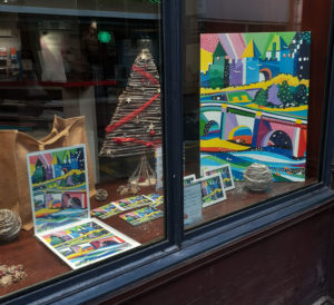 Jane Heyes Art Peintre Carcassonne Artist Tourist office window 1