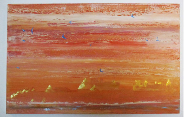 Sunset Cite with Swallows 120x80